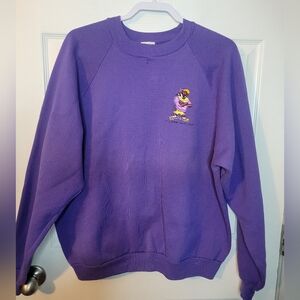 Tasmanian Devil Crewneck Sweatshirt Osfa Purple Pullover Long Sleeve Vintage